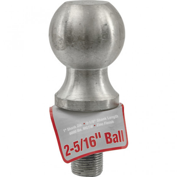 Image of 2-5/16 Inch Bulk Zinc Hitch Balls With 1 Inch Shank Diameter x 2-1/8 Long from Buyers Products. Part number: 1802162