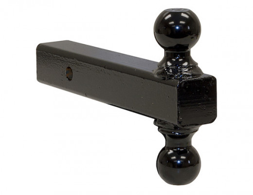 Image of Dual Ball Hitch Solid Shank With Black Balls (2 in., 2-5/16 in.) from Buyers Products. Part number: 1802215