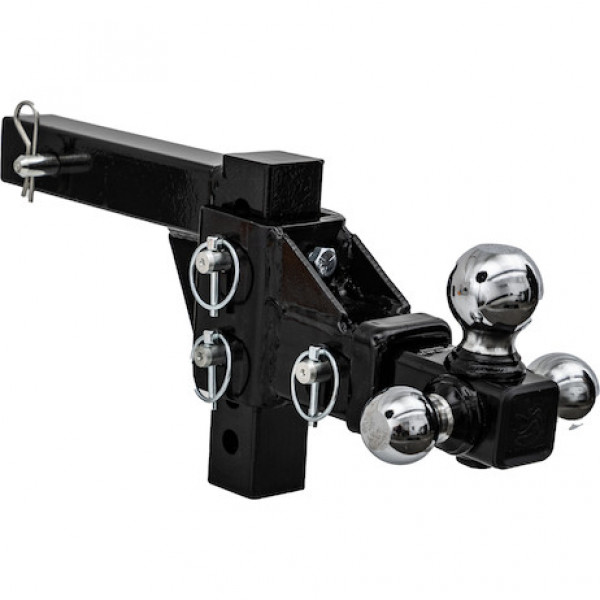 Image of Adjustable Tri-Ball Hitch Solid Shank With Chrome Balls from Buyers Products. Part number: 1802225