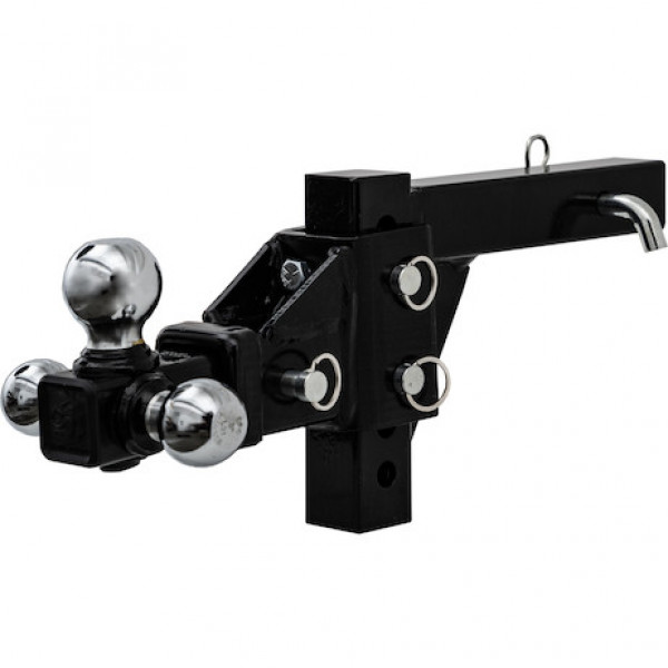 Image of Adjustable Tri-Ball Hitch Solid Shank With Chrome Balls from Buyers Products. Part number: 1802225