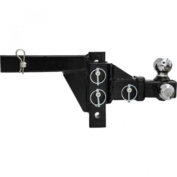 Image of Adjustable Tri-Ball Hitch Solid Shank With Chrome Balls from Buyers Products. Part number: 1802225