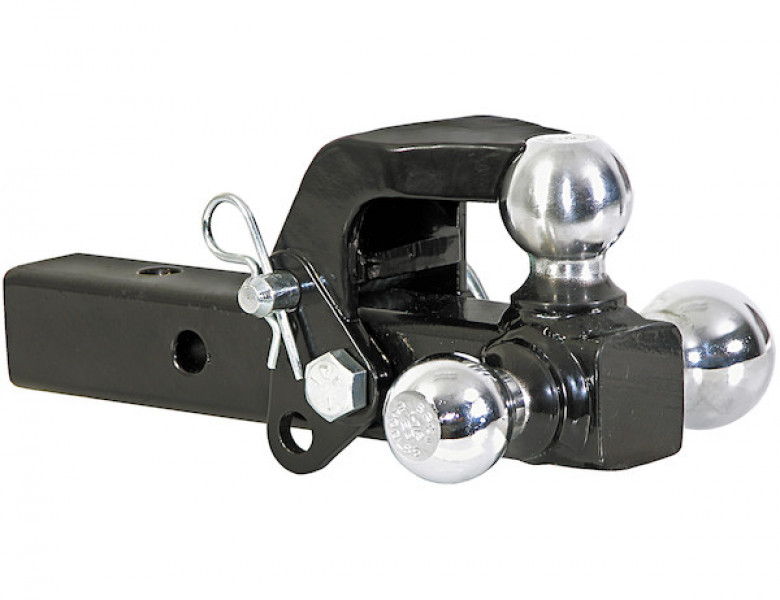 Image of Tri-Ball Hitch Solid Shank With Pintle Hook And Chrome Balls from Buyers Products. Part number: 1802279