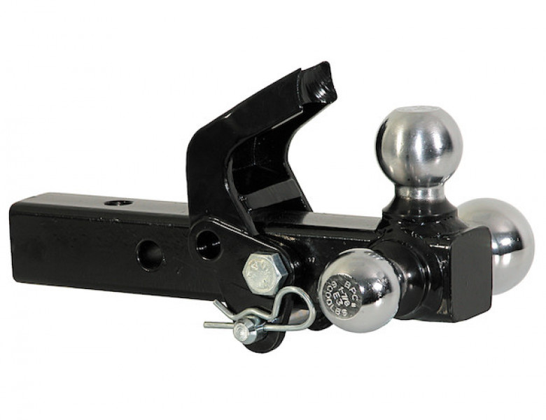 Image of Tri-Ball Hitch Solid Shank With Pintle Hook And Chrome Balls from Buyers Products. Part number: 1802279