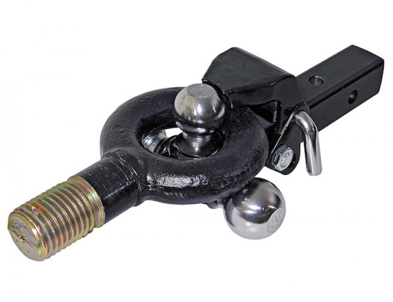 Image of Tri-Ball Hitch Solid Shank With Pintle Hook And Chrome Balls from Buyers Products. Part number: 1802279