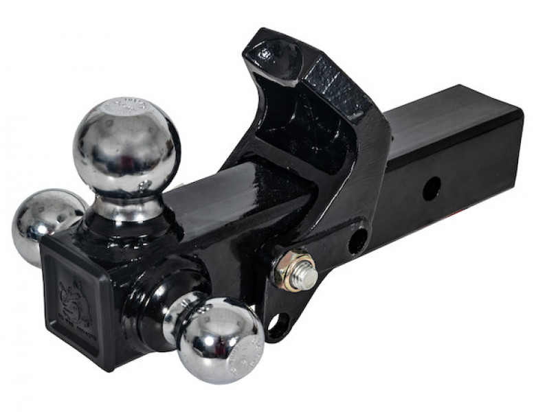 Image of Tri-Ball Hitch with Pintle Hook and Chrome Towing Balls - 2-1/2 Inch Receiver from Buyers Products. Part number: 1802280