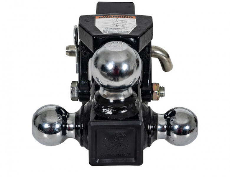 Image of Tri-Ball Hitch with Pintle Hook and Chrome Towing Balls - 2-1/2 Inch Receiver from Buyers Products. Part number: 1802280