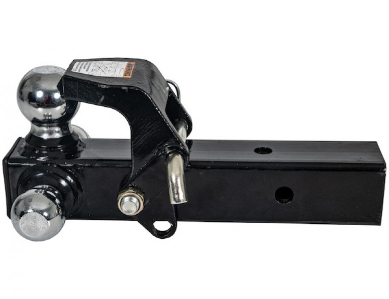 Image of Tri-Ball Hitch with Pintle Hook and Chrome Towing Balls - 2-1/2 Inch Receiver from Buyers Products. Part number: 1802280