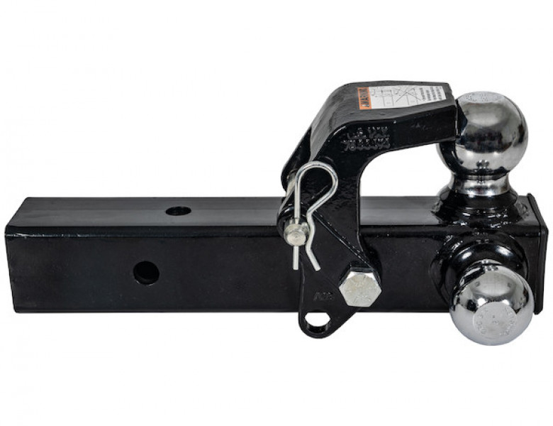 Image of Tri-Ball Hitch with Pintle Hook and Chrome Towing Balls - 2-1/2 Inch Receiver from Buyers Products. Part number: 1802280