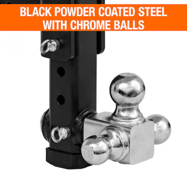 Image of Adjustable Tri-Ball Hitch with Rotating Towing Balls for 2-1/2 Inch Hitch Receivers from Buyers Products. Part number: 1802500