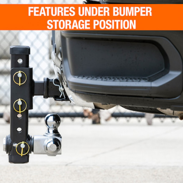 Image of Adjustable Tri-Ball Hitch with Rotating Towing Balls for 2-1/2 Inch Hitch Receivers from Buyers Products. Part number: 1802500