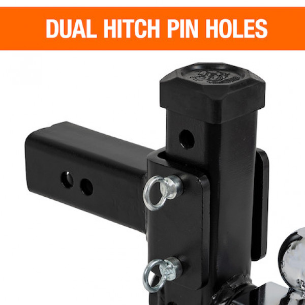 Image of Adjustable Tri-Ball Hitch with Rotating Towing Balls for 2-1/2 Inch Hitch Receivers from Buyers Products. Part number: 1802500