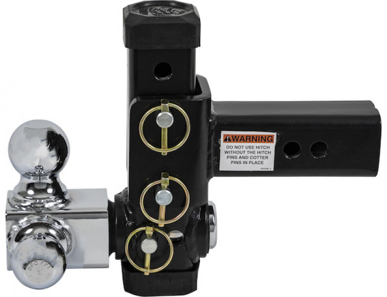 Image of Adjustable Tri-Ball Hitch with Rotating Towing Balls for 2-1/2 Inch Hitch Receivers from Buyers Products. Part number: 1802500