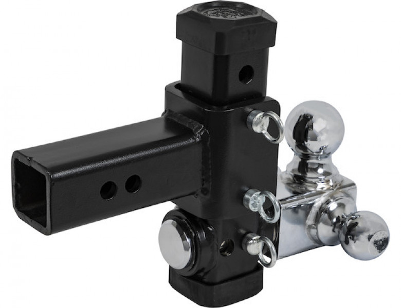 Image of Adjustable Tri-Ball Hitch with Rotating Towing Balls for 2-1/2 Inch Hitch Receivers from Buyers Products. Part number: 1802500