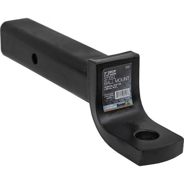 Image of 2-1/2 Inch Ball Mount With 3 Inch Drop x 10 Inch Long Tube Black from Buyers Products. Part number: 1803405