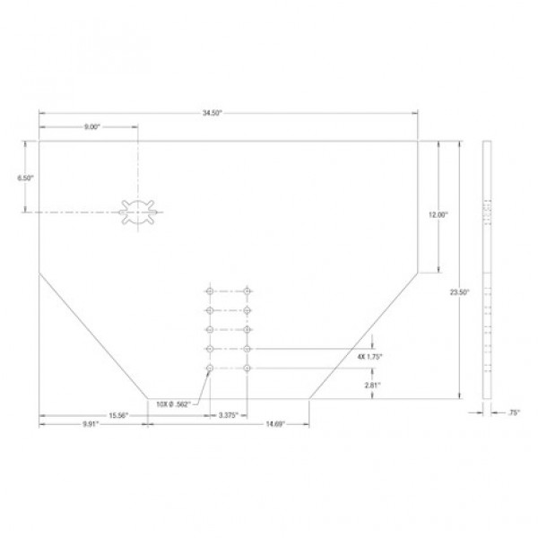 Image of Fabricators Hitch Plate 3/4 x 34-1/2 x 23-1/2 Inch from Buyers Products. Part number: 1809027A