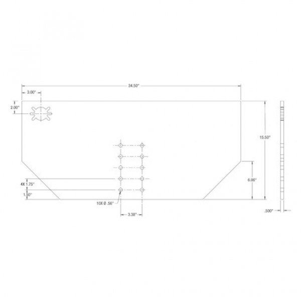 Image of Fabricators Hitch Plate 1/2 x 34 x 15-1/2 Inch from Buyers Products. Part number: 1809040