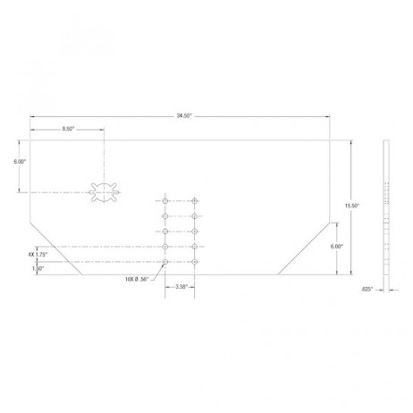 Image of Fabricators Hitch Plate 5/8 x 34 x 15-1/2 Inch from Buyers Products. Part number: 1809042