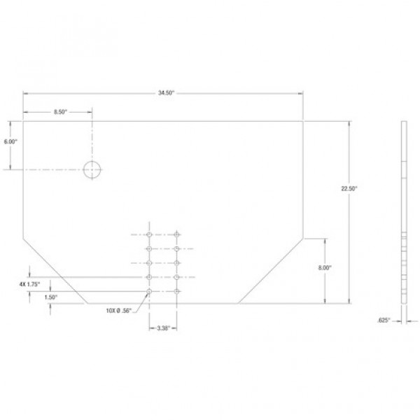 Image of Fabricators Hitch Plate 5/8 x 34-1/2 x 22-1/2 Inch from Buyers Products. Part number: 1809043