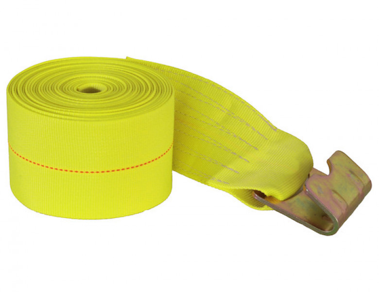 Image of 4 Inch x 27 Foot Winch Strap With Flat Hook - 15,000 Pound Capacity from Buyers Products. Part number: 1903070