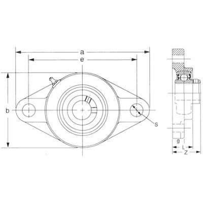 Image of 3/4 Inch Shaft Diameter Eccentric Locking Collar Style Flange Bearing - 2 Hole from Buyers Products. Part number: 2F12