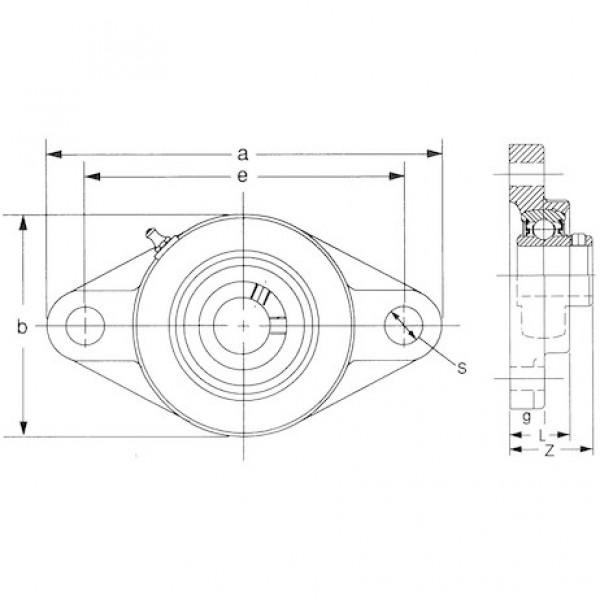 Image of Replacement 2-Hole 1-1/4 Inch Upper Spinner Shaft Set Screw Locking Flanged Bearing from Buyers Products. Part number: 2F20SCR