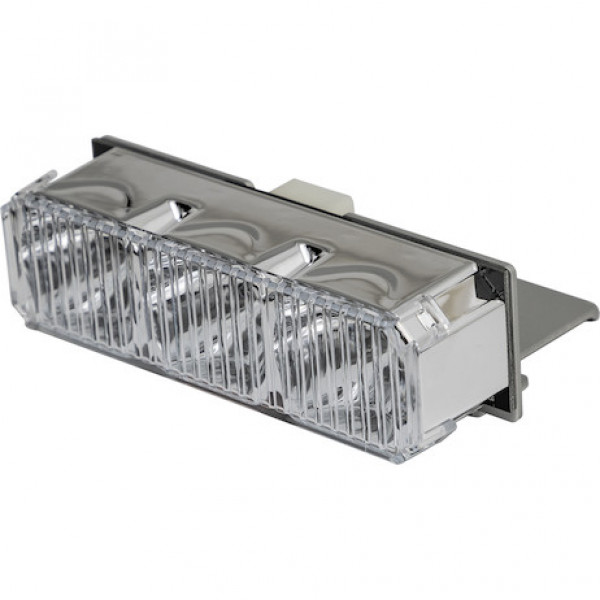 Image of Clear Middle Strobe Reflector With 3 LED from Buyers Products. Part number: 3024632