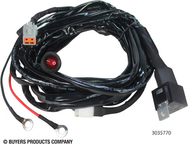 Image of Wire Harness with Switch for 1492160, 1492170, and 1492180 Series Light Bars - DT Connection from Buyers Products. Part number: 3035768