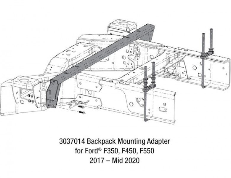 Image of Backpack Mounting Adapter - Ford F350, F450, F550 (2017 - Mid-2020) from Buyers Products. Part number: 3037014