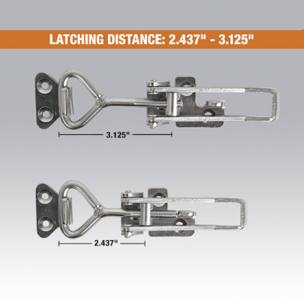 Image of 6" Heavy Duty Stainless Steel Adjustable-Grip Draw Latch from Buyers Products. Part number: 3049352