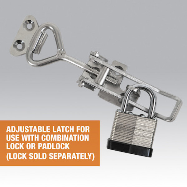 Image of 6" Heavy Duty Stainless Steel Adjustable-Grip Draw Latch from Buyers Products. Part number: 3049352