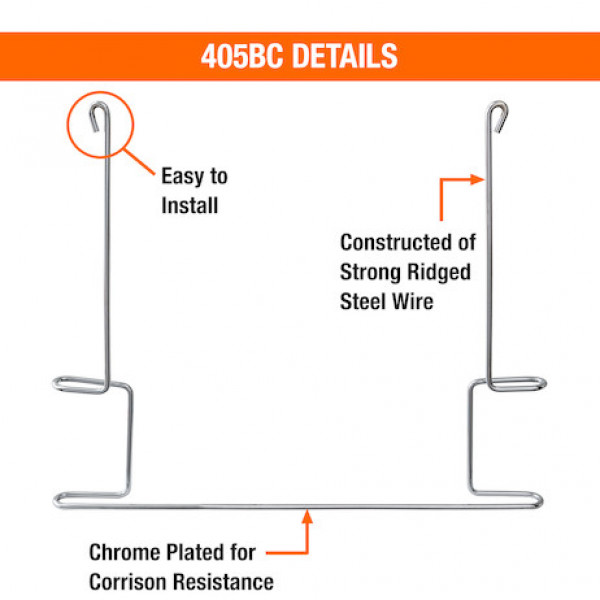 Image of Chrome Plated Anti-Sail Brackets for Use With 24-Inch-Wide Mud Flaps (pair) from Buyers Products. Part number: 405BC