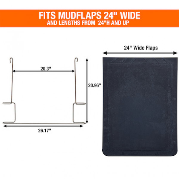 Image of Stainless Steel Anti-Sail Brackets for Use With 24-Inch-Wide Mud Flaps (pair) from Buyers Products. Part number: 405SS