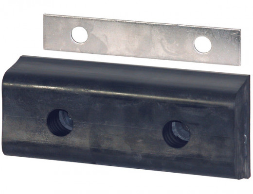 Image of Extruded Rubber Rectangular Bumper with 2 Holes- 4-3/4 x 2-3/4 x 10 Inch Long from Buyers Products. Part number: 441466