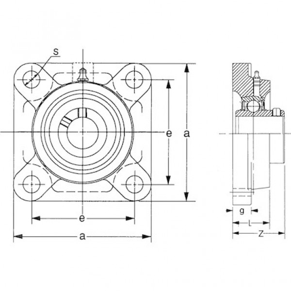 Image of 3/4 Inch Shaft Diameter Set Screw Style Flange Bearing - 4 Hole from Buyers Products. Part number: 4F12SCR