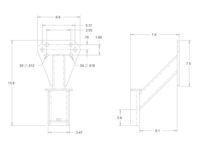 Image of Stake Pocket Spare Tire Carrier from Buyers Products. Part number: 5201012