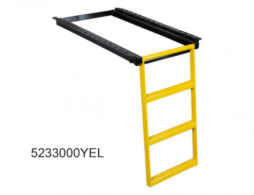 Image of 2-Rung Black Black Powder-Coated Retractable Truck Step from Buyers Products. Part number: 5232000