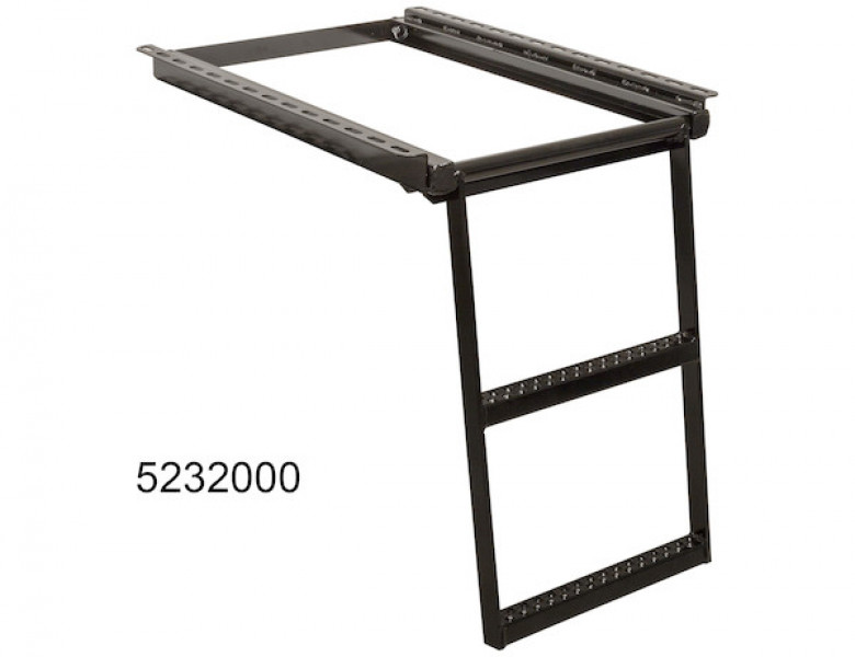 Image of 2-Rung Black Black Powder-Coated Retractable Truck Step from Buyers Products. Part number: 5232000