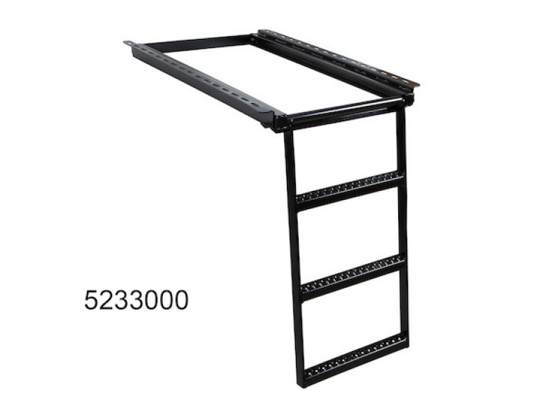 Image of 2-Rung Black Black Powder-Coated Retractable Truck Step from Buyers Products. Part number: 5232000