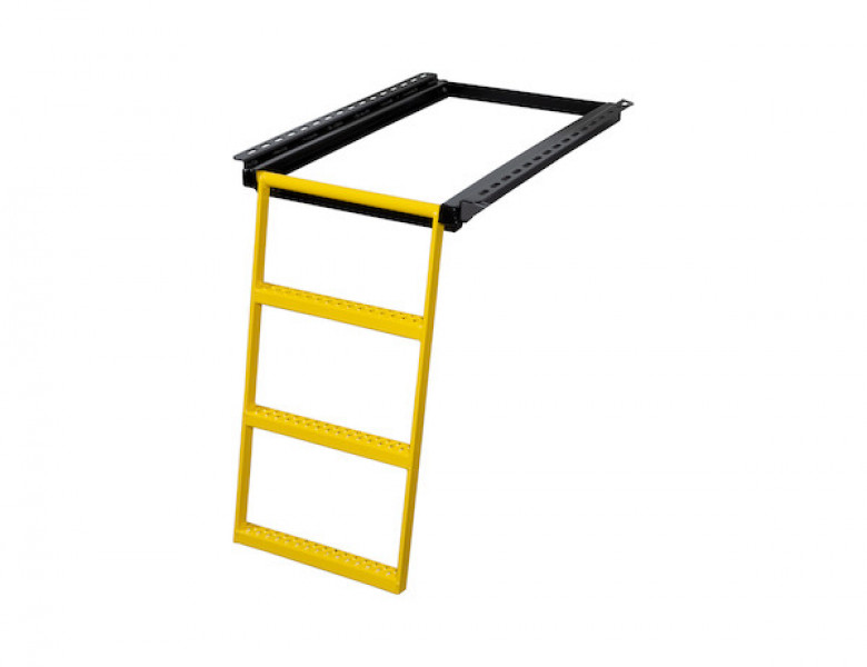 Image of Yellow 3-Rung Retractable Truck Step from Buyers Products. Part number: 5233000YEL