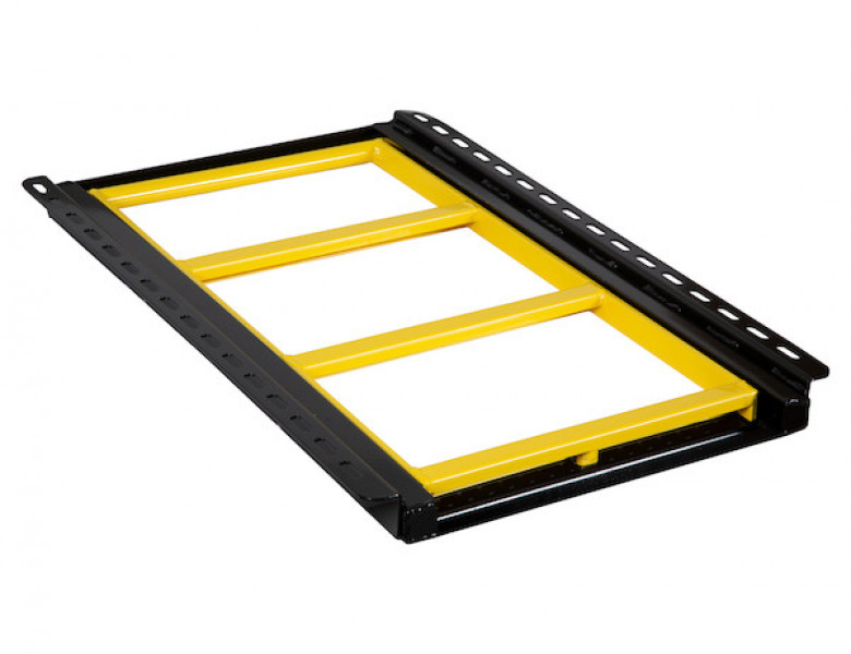 Image of Yellow 3-Rung Retractable Truck Step from Buyers Products. Part number: 5233000YEL