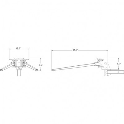 Image of Weight Distributing Hitch - Trunnion Bar-Black Powder Coated from Buyers Products. Part number: 5421012