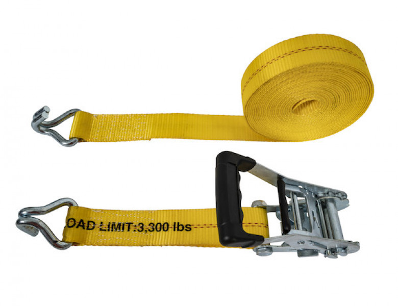 Image of 30 Foot Commercial Grade Ratchet Strap with Soft Rubber Grips - J Hooks from Buyers Products. Part number: 5483000