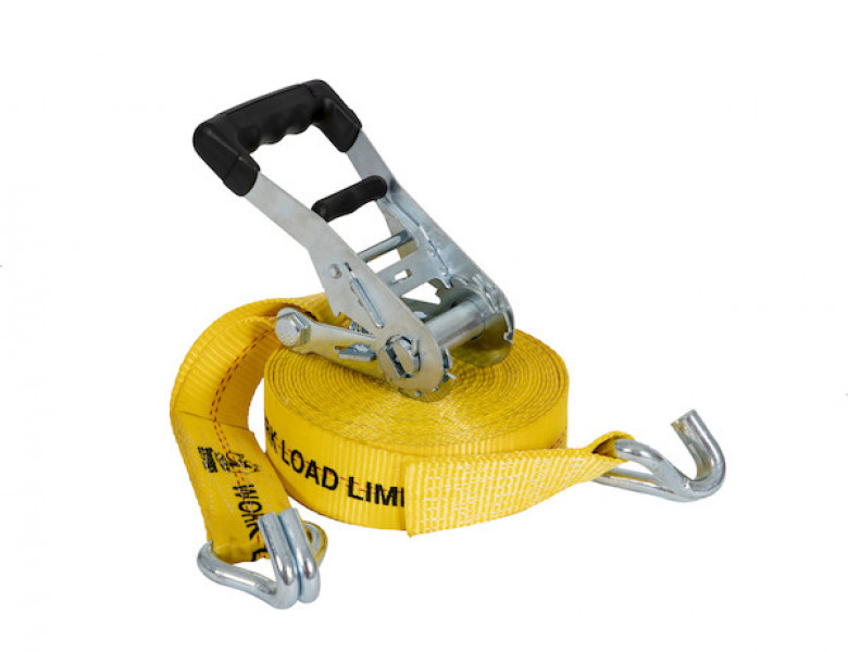 Image of 30 Foot Commercial Grade Ratchet Strap with Soft Rubber Grips - J Hooks from Buyers Products. Part number: 5483000