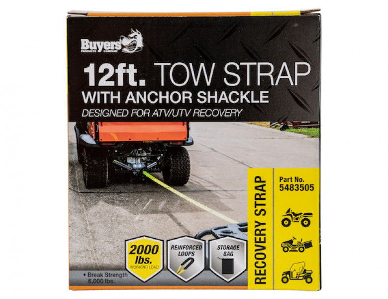 Image of 12 Foot UTV/ATV Tow Strap Kit from Buyers Products. Part number: 5483505