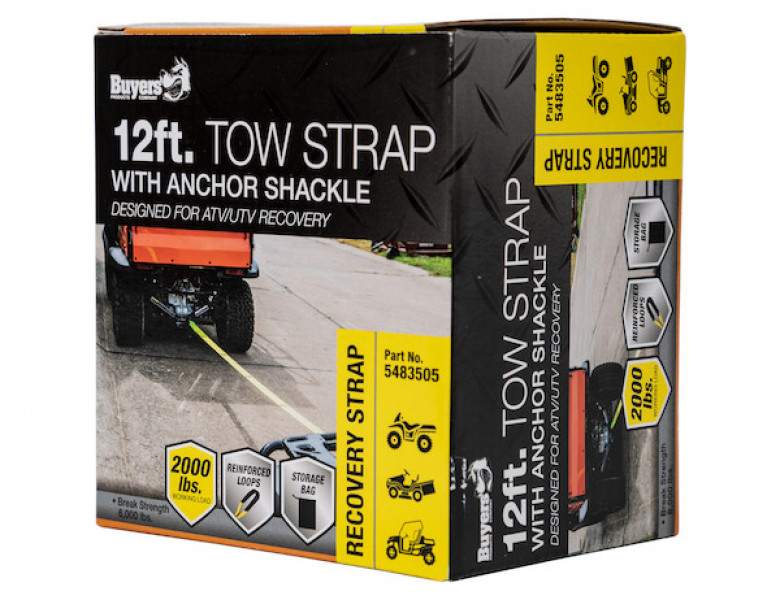 Image of 12 Foot UTV/ATV Tow Strap Kit from Buyers Products. Part number: 5483505