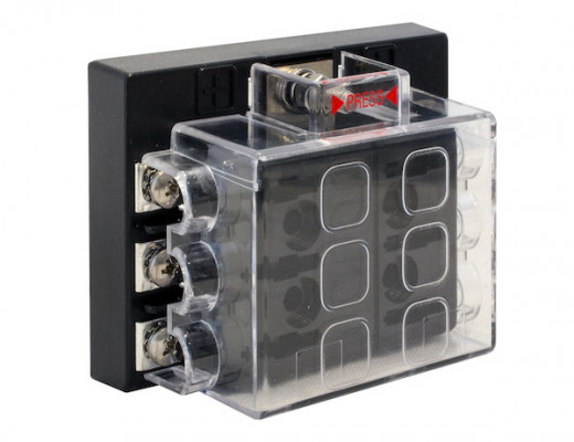 Image of 6-Way Fuse Box with Cover from Buyers Products. Part number: 5601006