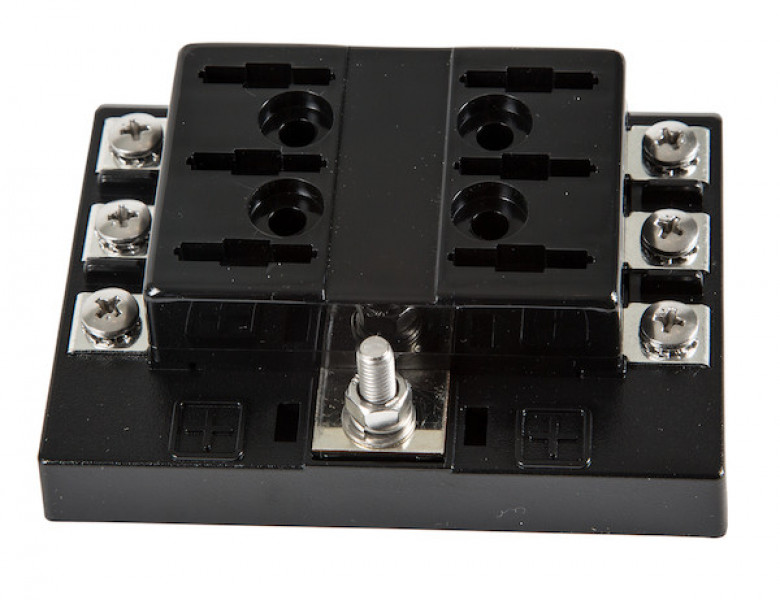 Image of 6-Way Fuse Box with Cover from Buyers Products. Part number: 5601006