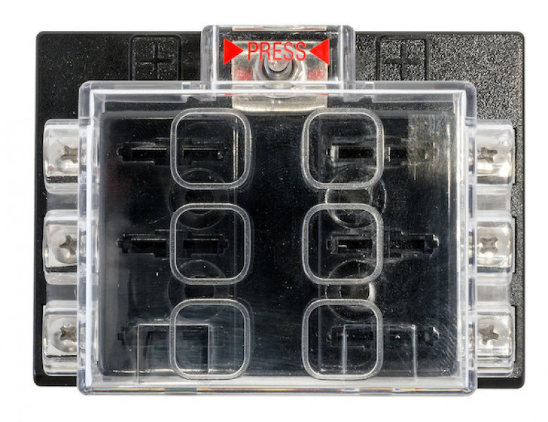 Image of 6-Way Fuse Box with Cover from Buyers Products. Part number: 5601006