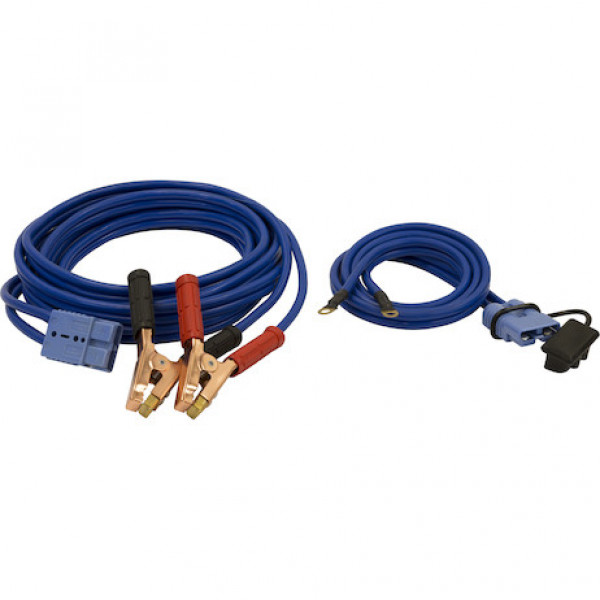 Image of 28 Foot Long Booster Cables With Blue Quick Connect - 600 Amp from Buyers Products. Part number: 5601026