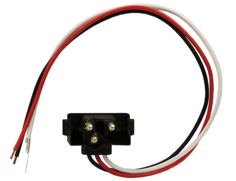 Image of DOT Light Plug 2-Pin Right Angle Male with Stripped Power and #10 Ring on Ground from Buyers Products. Part number: 5620251